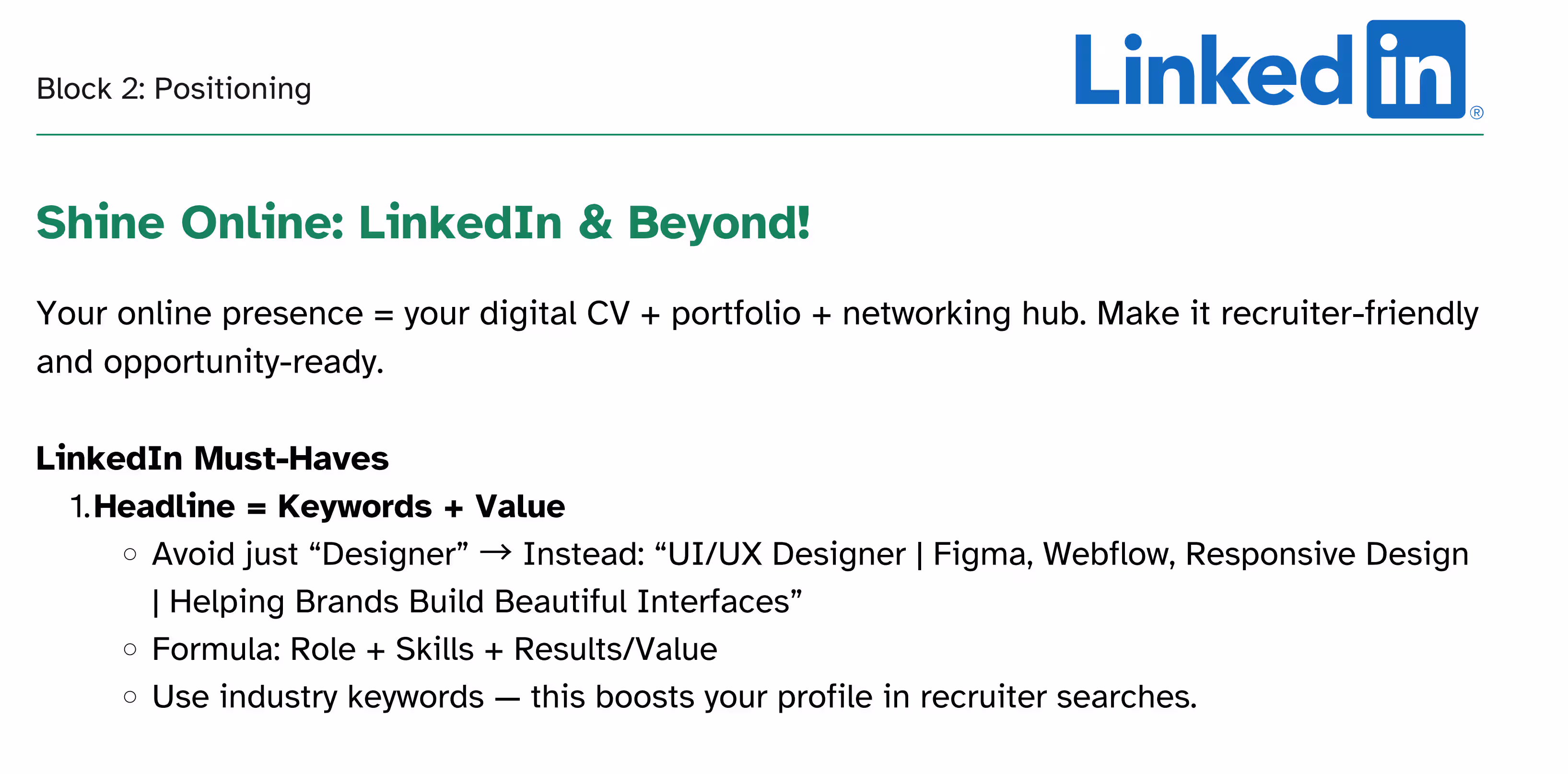 Phase 2 positioning overview